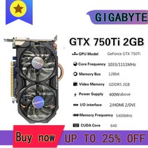 그래픽카드 비디오카드 기가바이트 raphic 카드 gtx 750ti 950 960 1050ti 1060 1070ti 1650 1660 1660ti 2-3-5-6-8gb gpu, 씨엔, 가-750ti 2GB