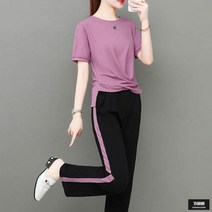 가바바 여성 반팔 트레이닝복 세트 루즈핏으로 가볍게 입기 좋은 여름 트레이닝복 세트 G60065