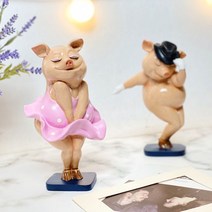 핑크돼지 마이클 마릴린 피그 피규어 인형 장식 가든 인테리어 소품 디자인 아이디어 상품