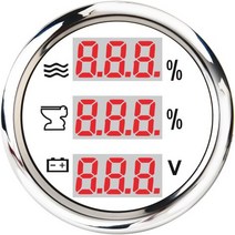 타코메타 타코미터 보트 자동차 3 1 다기능 디지털 게이지 52mm RPM 연료 수위 온도 오일 프레스 전압계 지, 06 White Silver