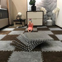 퍼즐매트 베란다 텐트 이너 전실 바닥공사 냉기차단 층간소음방지 30x30 10셋트, 30cmx30cmx1cm (마감재포함), 그레이 5 + 다크 커피 5