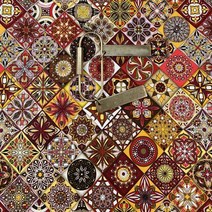 퀼트도안 퀼트용품 바느질 패브릭 보헤미안 스타일 만다라 100% 면 인쇄 옷 DIY 인형 드레스 하프 미터 당, 03 As Picture_01 0.5mx1.1m