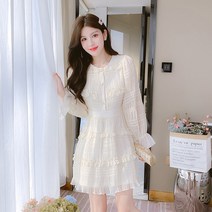 EAGLE PEAK 2023년 봄신상 프렌치 소향풍 나이감소 키작은 원피스 여고급감 쉬폰 기질 스커트