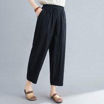 여름 여성 와이드핏 마 린넨 7부바지 15