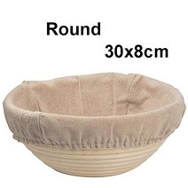 반느통 발효바구니 베이킹 발효천 빵발효 제빵 플라스틱 타원형원형 다양한 크기 인도네시아 등나무 짠 커버, 라운드 30x8