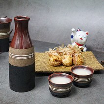 일본 도쿠리/사케잔, 25) 라인 (레드)(재팬231), 술잔1p