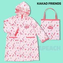 아동우비 유아우비 카카오프렌즈 아이콘패턴 우의-어피치 여아우비 레인코트