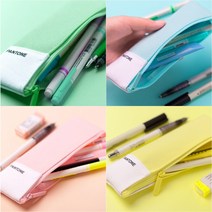 PANTONE 팬톤 패브릭 플랫 펜슬 파우치 펜슬케이스 천필통 예쁜 파스텔 봉제필통, 스카이