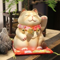 애완 고양이 도자기 고양이 동물 장식품 홈 데스크 가게 인테리어 부잣집 고양이, [LM0611]높이 대략 13.5CM - 범색, 멀티 컬러