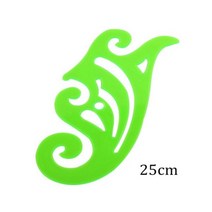 멀티 모양의 플라스틱 눈금자 그림 그리기 템플릿 타원형 기하학적 곡선 패턴 문구 사무 용품, 1 Pcs green 25cm