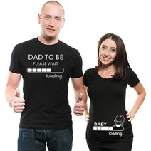 수입 고급 아빠로드 Casetas 기다리십시오 출산 커플티 Tshirt 탑 프린트 발표 가족 엄마 티