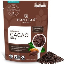 Navitas Organics 생 카카오 닙스 8 온스. 가방 76회분 — 유기농 비 GMO 공정 무역 글루텐 프리, Regular, 8 Ounce (Pack of 1)