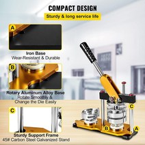 뱃지만들기 버튼 메이커 기계 25-75MM 배지 프레스 100-800Pcs 부품 + 서클 커터 금형 DIY 핀 도구 세트, 19 56MM 300Pcs-Button