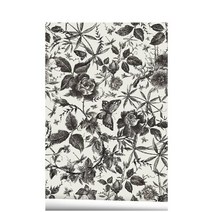 자체 접착식 벽지 뮤럴 거실 가구 테이블 셀프 DIY 홈데코 잉크 장미 접착 블랙 수채화 꽃 이동식 껍질 및 스틱 침실 캐비닛 벽 장식, 1mx40cm