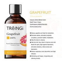 100ml 순수 천연 티 트리 에센셜 오일 디퓨저 스킨 케어 마사지 시트로넬라 레몬 민트 유칼립투스 라벤더 아로마 스파, [01] 100ml, [20] Grapefruit