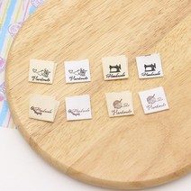 위드쏘잉 4개) 쏘잉 면끼움라벨 핸드메이드라벨, 미싱 내추럴