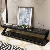 아우스 DT 심플 강화유리 거실장 TV다이 TV거실장 진열장 TV장식장 티비다이, 블랙