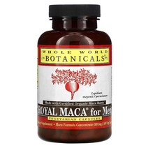 Whole World Botanicals Royal Maca for Men Gelatinized 500 mg 180 Vegetarian Capsules, 1개, 기본