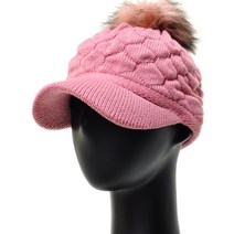 LCS45.벌집 니트 털방울 중년 여성 캡모자 비니 엄마 겨울 모자