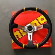 스티어링 휠 핸들커버 유니버설 14 인치 드리프팅 모모 스티어링 휠 자동차 레이싱 PVC 가죽 JDM 폭스바, 한개옵션0