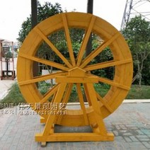 펌프 화려한 튼튼한 물레방아 조형물 연못 우드, 주황색 수차 직경 2미터