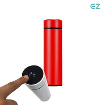 휴대용 LED 온도 표시 스텐 보온 보냉 스마트 텀블러 500ml, EZ-LED 텀블러 [레드]