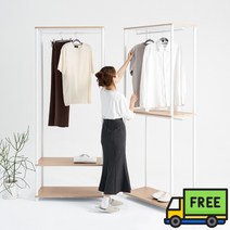 프리미엄 모던 시스템행거 1단 2단 800, 화이트