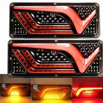 카라반트레일러 2PCS 1224V 동적 LED 트럭 테일 라이트 턴 신호 후면 브레이크 역방향 램프 트레일러 버스 캐러밴 캠핑 166703, CHINA, 24V TWO Pieces