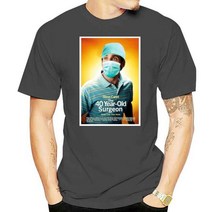 ups 파워서플라이 무정전전원장치 프린트 남성 티셔츠 코튼 o넥 반팔 새로운 스타일 40 세 외과 의사 매쉬, 05 Men grey_02 XS