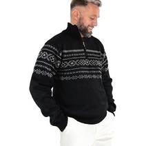 MCJC 남성용 캐시미어 풀오버 쿼터 집 플리스 캐주얼 스웨터, X-Large