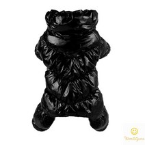 강아지 겨울옷 패딩 올인원 두꺼운 조끼 비글 푸들 말티즈 닥스훈트, XXL, KOREA, 블랙 올인원