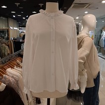 [백화점SAY][파파야] 넥 소매 프릴 면 블라우스 PNLRBL013A