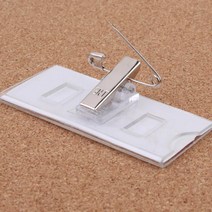 투명 사각 이름표 핀 집게 기본 미니 명찰 중학교명찰, 상세페이지참조, 70x30