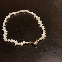 바로크 불규칙한 민물 진짜 진주 목걸이 자석 사랑 앞 버클 패션 체인14K색상 유지 목걸이