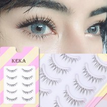 keka 인조속눈썹 자연스러운 속눈썹 연장 아이래쉬 재사용가능 1개 5P, 4개, 블랙