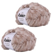 마마니트 소프트래빗 인조토끼 털실 2p, 24 베이지믹스
