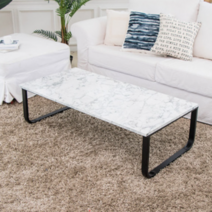 거실 좌식 테이블 거실 소파 커피 티 좌탁 마블 인테리어 밥상 원룸 식탁 사각 철제프레임, 거실좌식테이블-1200, 테라조-프레임블랙