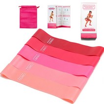 강남헬스장 5Pcs 저항 고무 밴드 팔 다리 허벅지 필라테스 강도 훈련 요가 Crossfit 운동 야외 스포츠, 04 Pink
