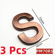 도로명주소판 건물주소 명패 3pcs 레터 박스 편지 스티커 레드 구리 청동 플라크 집 번호 호텔 도어 플레이트 주소 숫자 기호 접착 장식, 초 x 3