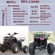 ATV 사륜바이크 형 연료 사륜 오프로드 사륜구동 전지형 등산 버팔로 전기 오토바이, 01 패키지1：전동식48V배터리 미착용
