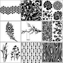 9pcs/세트 트리 에어 브러시 그림 스텐실 DIY 스크랩북 앨범 공예품 재사용 가능, 은