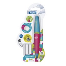 [바보사랑] MILAN 밀란 캡슐 믹스 샤프 + 리필 지우개 패키지, 바디칼라:핑크