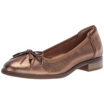 Clarks 여성용 Trish Rhea 발레 플랫 메탈릭 스웨이드 7.5, Metallic Suede