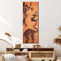 더 아트 컴퍼니 우리 집 지켜주는 성공하는 액운방지 수맥차단 액운막는 황호 백호 호랑이 사업운 금전운 명예운 재물운 와이드 사진 그림 액자 47종 (1-23), 23. 김홍도 죽하맹호도 L