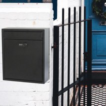 편지보관함 우편함 우체통 메일박스 벽걸이 레트로 스타일 잠금 철 드롭박스 레터박스, 03 Black