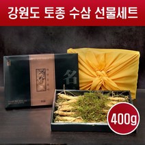 수삼 선물세트 자연산 인삼 생삼 강원도 산지직송 생인삼 14-18뿌리 사포닌 진세노사이드 담금주 꿀절임 차 주스 쉐이크 부모님 명절 설 추석 선물용, 400g X 1세트