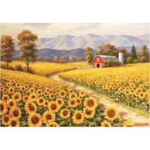대진 보석십자수 40X80 50X40 사이즈 대형 금전운 보석 십자수, new, 46 해바라기 농장 40x50