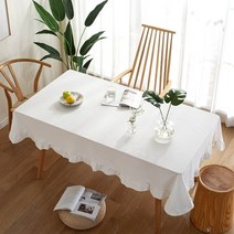 식탁보 테이블보 코스트코 플리마켓 이케아 브라이덜샤워 칠순 우산천 체커보드천 평판 손뜨개 아일랜드 방수 캠핑 미니 행사용 레이스 자수 식탁러너 엔틱 테이블크로스 2인용 원형테이블커, 흰색 주름, 150x300cm