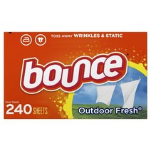 바운스 패브릭 소프트너 시트 아웃도어 프레쉬 240장 Bounce Fabric Softener Sheets Outdoor Fresh, 1팩
