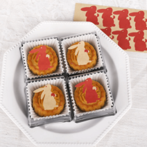 화과자 양갱 디저트 모찌 찹쌀떡 포장 용기 월병, 토끼스티커80매(레드40매소)